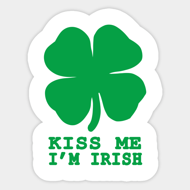 Kiss Me I'm Irish Shamrock St Patricks Day Gift Sticker by JohnnyxPrint